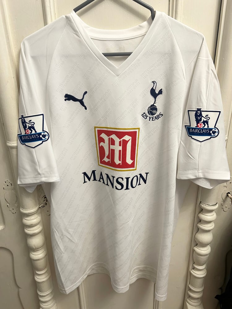 Image of Tottenham Hotspur “BERBATOV 9” 2007/08 Home Shirt + PL patches (L)