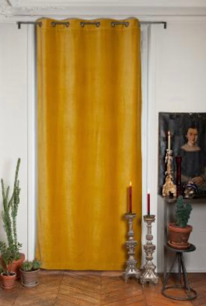 Image of Paire de Rideau doublé en Velours Tabac 135 x 250 cm