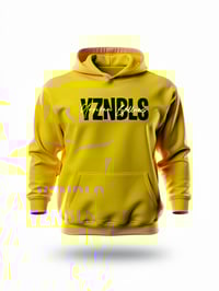 Image 4 of YB Yellow Abbreviated Print Pullover Hoodie
