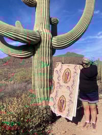 Image 16 of Virgin of Guadalupe leopard shoulder tote bag with choice of 2 