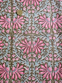 Image 3 of Namaste fabric arabesque kaki et rose