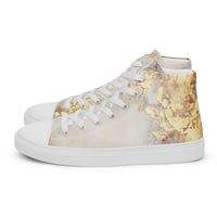 Image 17 of Tattered White and Gold Light Goth Women’s high top canvas shoes