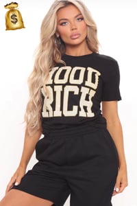 Image 2 of HOOD RICH SHORT SLEEVE TEE (BLACK)