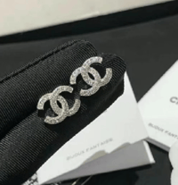Image 1 of Bling Double C Earrings 