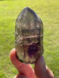 Image 24 of Smoky Amethyst Point With Siver & Red Rutile Inclusions #1972