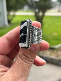 Image 2 of White Buffalo Stamped Statement Ring
