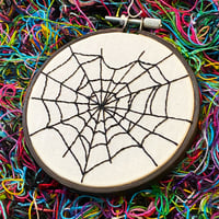 Image 3 of Spiderweb Heart 4" Hand Embroidery
