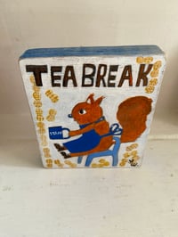 Image 5 of original painting-Squirrel tea break 