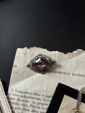 Broche en filigrane d'argent et imitation d'amethyste en verre, Fin XIXeme siecle