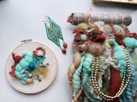 Image 1 of Teal & Copper Fiber Art Pack | Weaving, Earrings & Embroidery Set