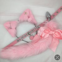 Pink/pink Kitten Set with piercings 