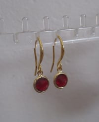 Image 2 of Garnet Birthstone Drop Earrings | Inspired by Kate Middleton | January Birthstone Gift
