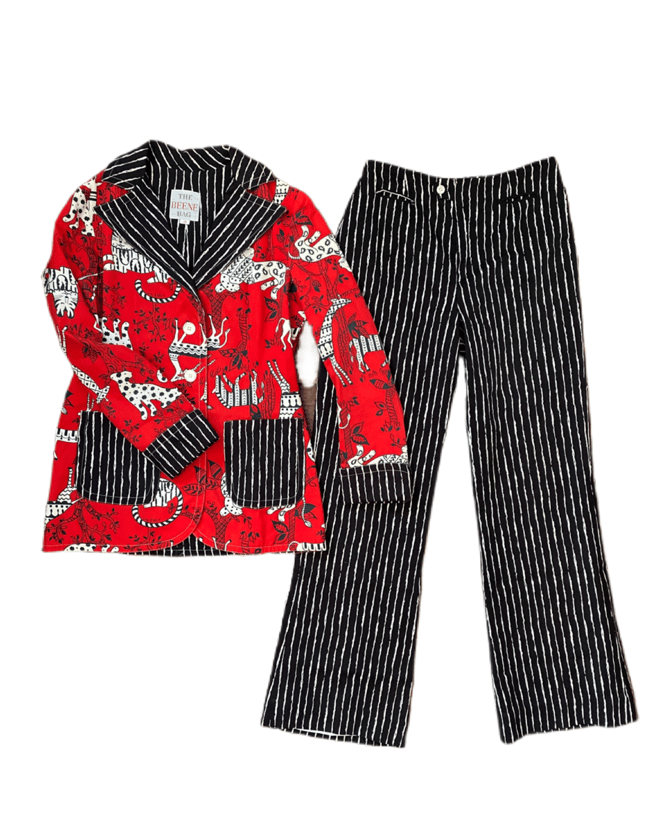 70s Geoffrey Beene safari trouser suit