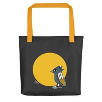 Image 1 of All-Over Print Tote BIRD 3 (Ebony/Yellow)