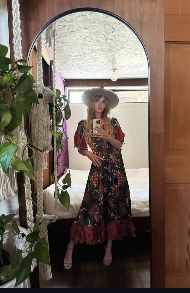 1930s taffeta FLAMENCO gown