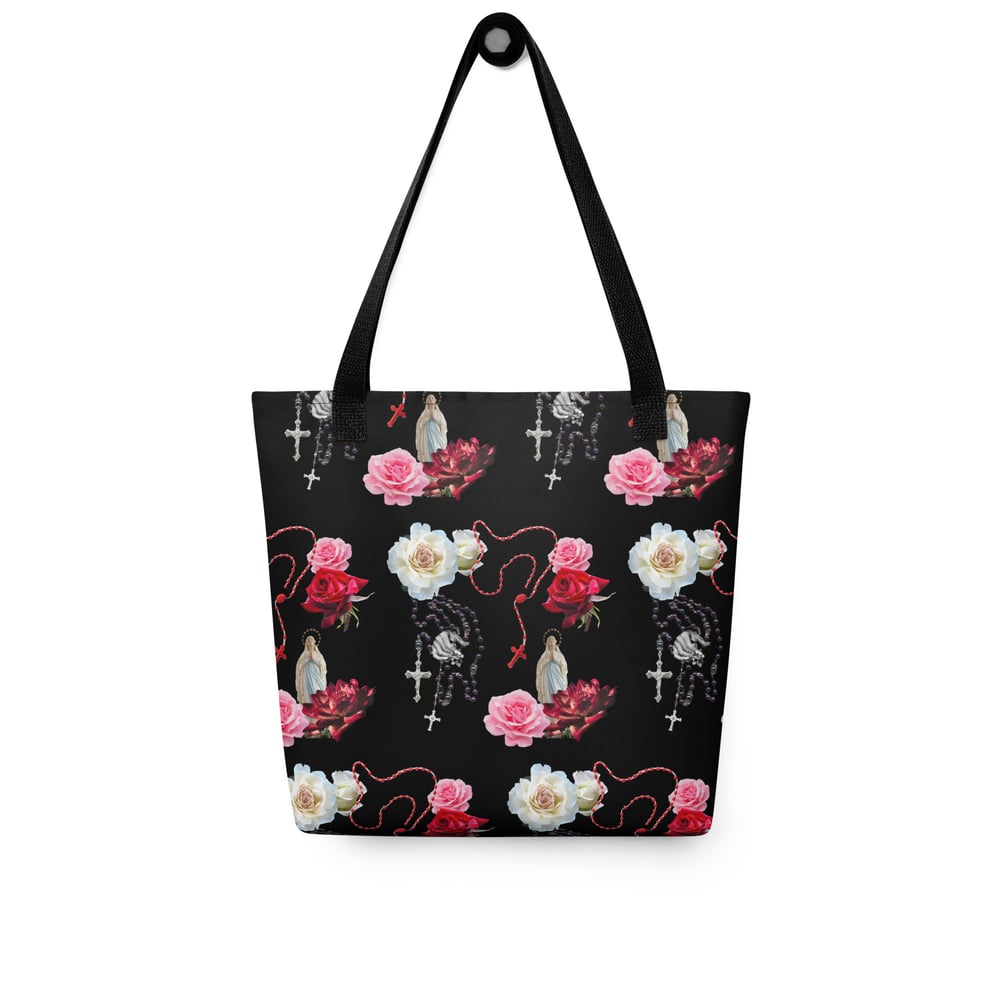 Occult Beach: Roses and Rosaries Tote Bag