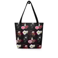Image 1 of Occult Beach: Roses and Rosaries Tote Bag