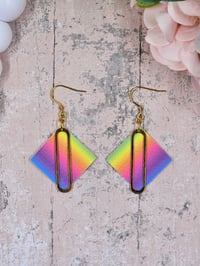 Image 3 of Rainbow Diamond Earrings