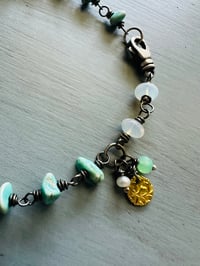 Image 8 of Lone Mountain turquoise and opal 22k charm bracelet