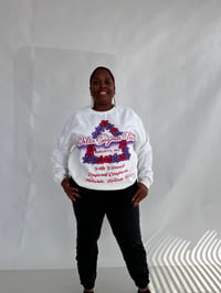 Image 1 of ALOHA 54th Farwest Regional White AIRBRUSH Crewneck Sweatshirt