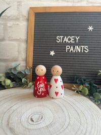 Image 2 of ‘Love You’ Peg dolls - Set of 2