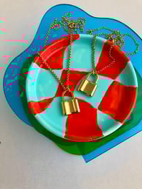 Image 1 of GOLD PADLOCK NECKLACE