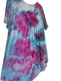 Image 7 of S Luxe Knit Babydoll Top in Raspberry Watercolor Ice Dye