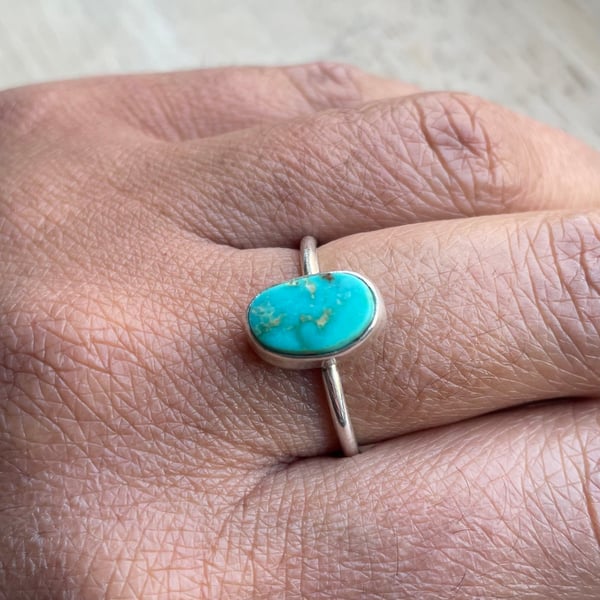 Image of Silver set Turquoise ring