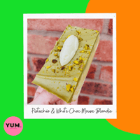 HALLOWEEN PISTACHIO & WHITE CHOC MOUSE BLONDIE