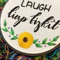 Image 2 of Live Laugh Limp Bizkit 5" Floral Hand Embroidery 