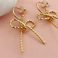 Image 3 of Big Textured Bow Half Hoops