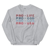 Image 3 of PRO - Life, God, Gun, USA - Unisex Sweatshirt from PatriotsCo.com