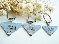 Image 2 of Blue birthday bandana with adjustable collar in 3 sizes
