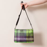 Image 1 of neon green plaid flannel Crossbody bag