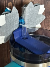 Image 3 of Sea Glass Aura Ocean-Inspired Tumbler Straw Topper Bow 