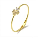 Gold Clover Fashion Bangle