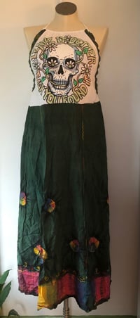 Image 2 of Upcycled “Leave it Better” t-shirt halter hippie dress
