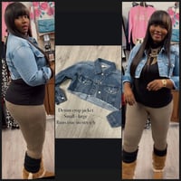 Image 1 of Denim crop jacket S M L