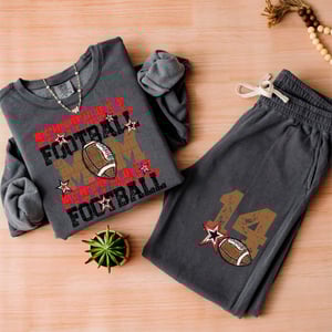 Image of Football Mom Sweat Sets (chose your school colors and # )