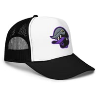 Image 4 of Tha O's "Bird Flu" Upside Down Snapback Trucker (Purple Logo) copy
