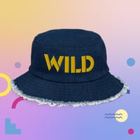 Image 3 of WILD One Distressed Denim Bucket Hat