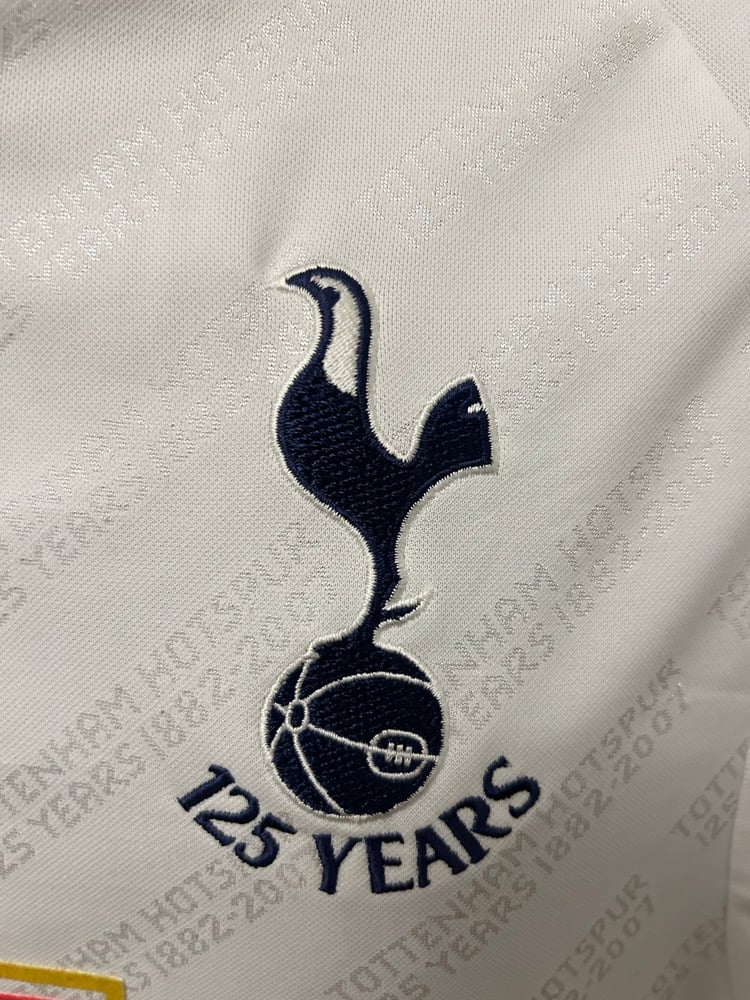 Image of Tottenham Hotspur “BERBATOV 9” 2007/08 125 Years Home Shirt + PL patches (L)