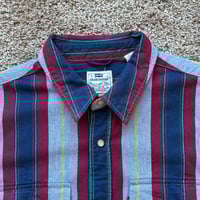 Image 3 of LEVIS RELAXED FIT WESTERN SHIRT MENS SIZE SMALL PEARL SNAP STRIPED BUTTON UP NEW