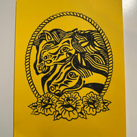 Image 4 of Pharaohs Horses Linocut Prints