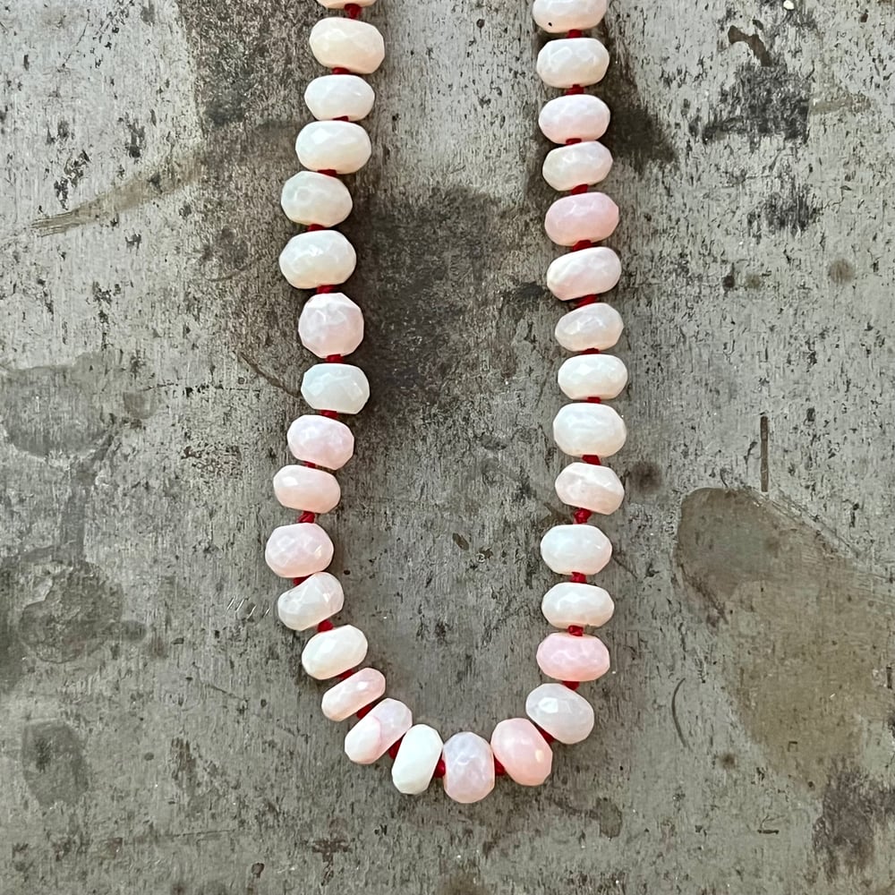 Image of Faceted Pink Opal Beads with Rose Gold Filled Clasp