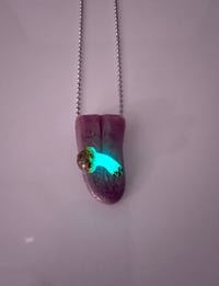 Image 2 of Glow n the dark mushi tongue pendant 