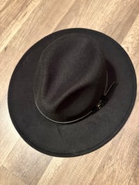 Image 1 of Black wide brin hat
