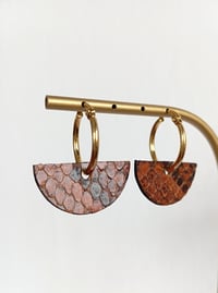 Image 3 of Boucles d'oreilles modulables Chloé cuir précieux