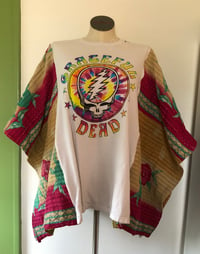 Upcycled “Grateful Dead” vintage quilt poncho 