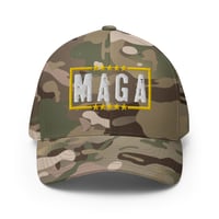Image 3 of MAGA - Gold/White and Camo -Structured Twill Cap from PatriotsCo.com